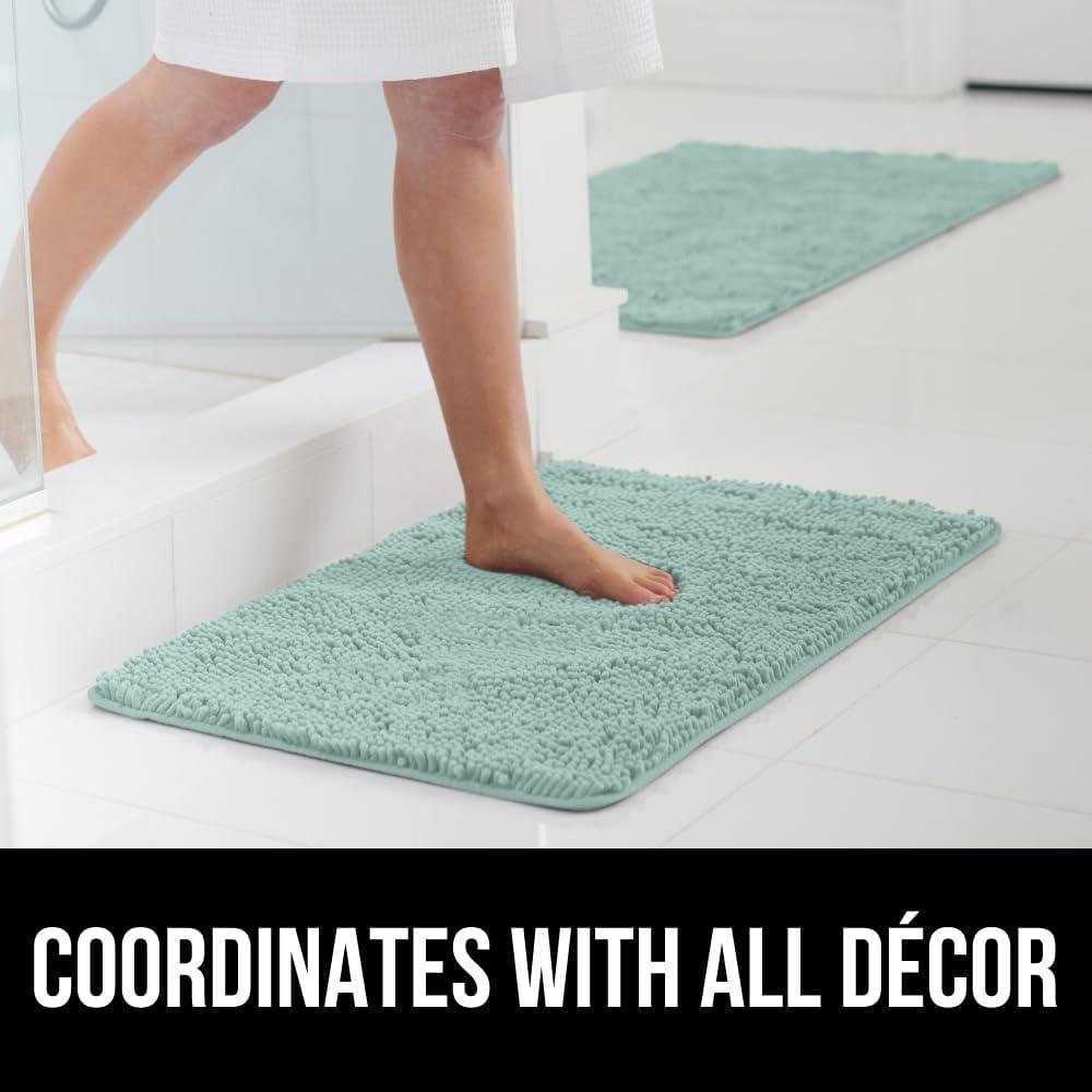 imageGORILLA GRIP Bath Rug Mat 36x24 Thick Absorbent Chenille Quick Dry Microfiber Mats Rubber Backing Washable Shower Floor Rugs Bathmat Runner US Designed Bathroom Home Decor Accessories Gray BeigeSeablue