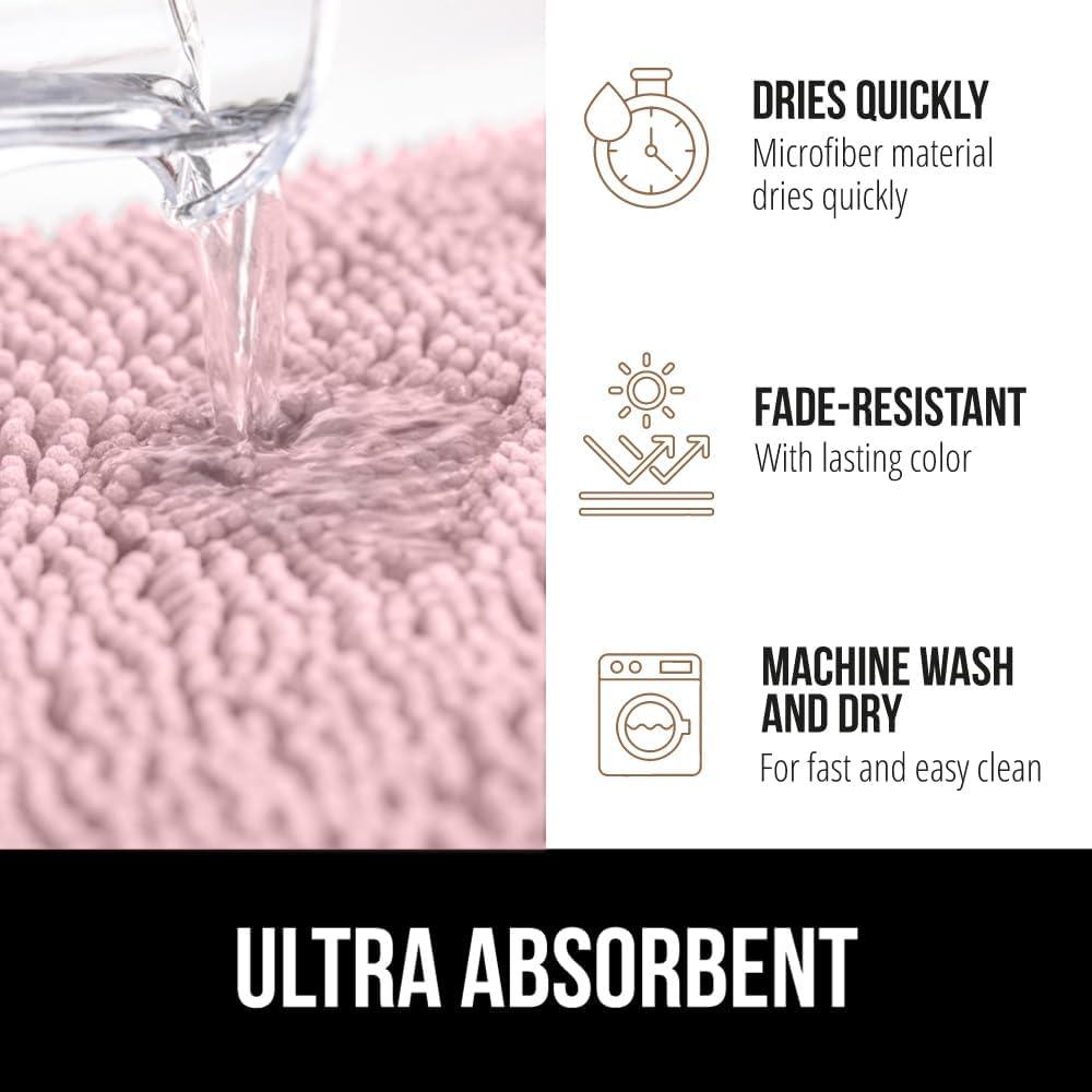 imageGORILLA GRIP Bath Rug Mat 36x24 Thick Absorbent Chenille Quick Dry Microfiber Mats Rubber Backing Washable Shower Floor Rugs Bathmat Runner US Designed Bathroom Home Decor Accessories Gray BeigeLight Pink