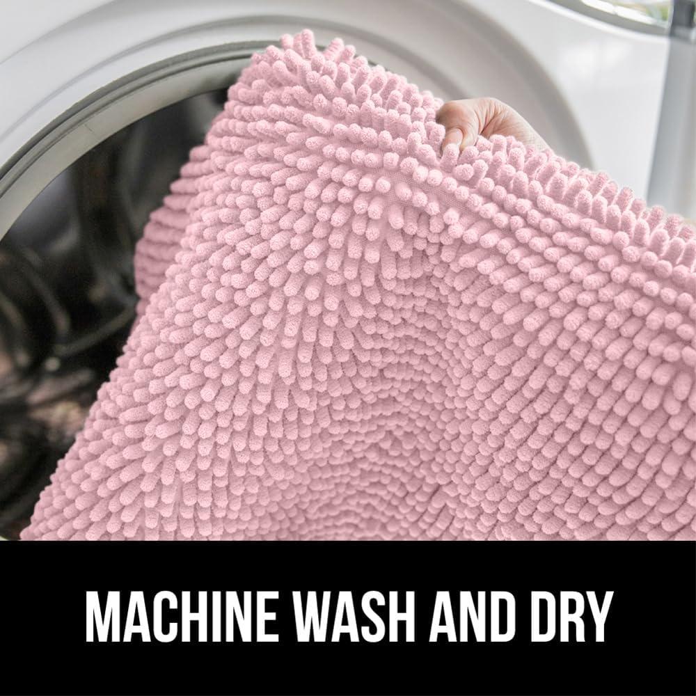 imageGORILLA GRIP Bath Rug Mat 36x24 Thick Absorbent Chenille Quick Dry Microfiber Mats Rubber Backing Washable Shower Floor Rugs Bathmat Runner US Designed Bathroom Home Decor Accessories Gray BeigeLight Pink