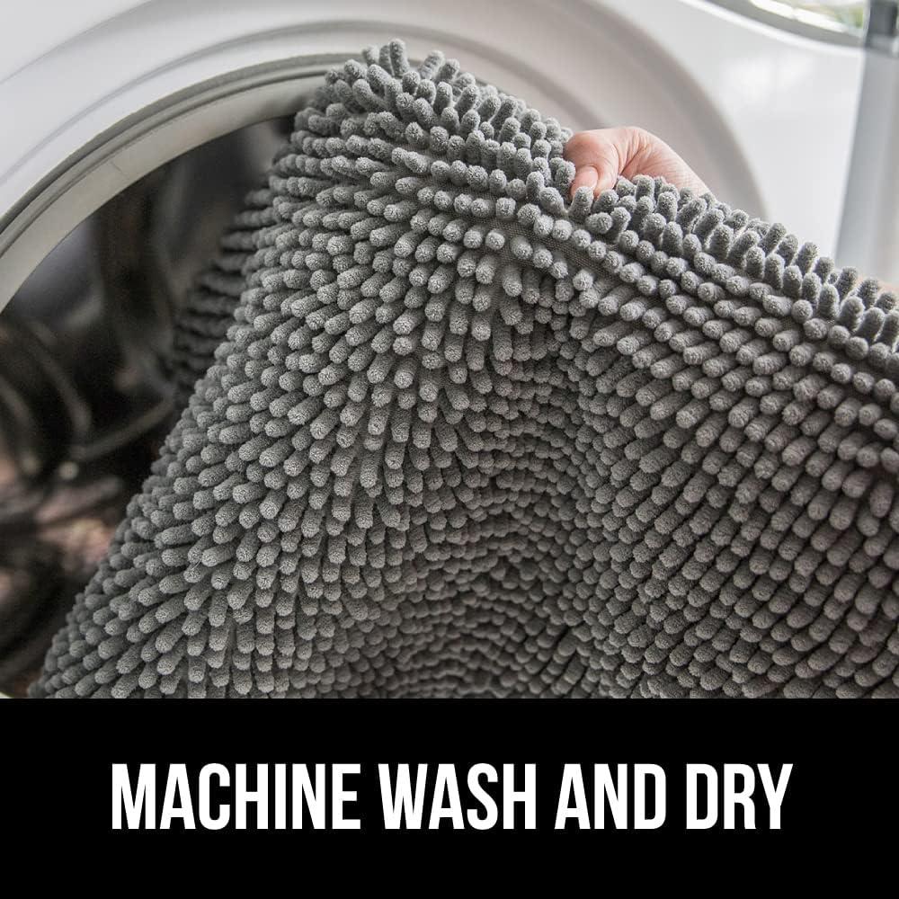 imageGORILLA GRIP Bath Rug Mat 36x24 Thick Absorbent Chenille Quick Dry Microfiber Mats Rubber Backing Washable Shower Floor Rugs Bathmat Runner US Designed Bathroom Home Decor Accessories Gray BeigeGrey