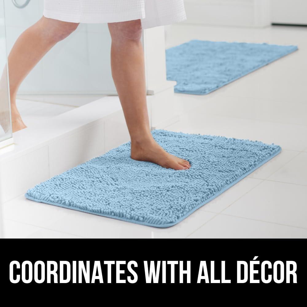 imageGORILLA GRIP Bath Rug Mat 36x24 Thick Absorbent Chenille Quick Dry Microfiber Mats Rubber Backing Washable Shower Floor Rugs Bathmat Runner US Designed Bathroom Home Decor Accessories Gray BeigeSky
