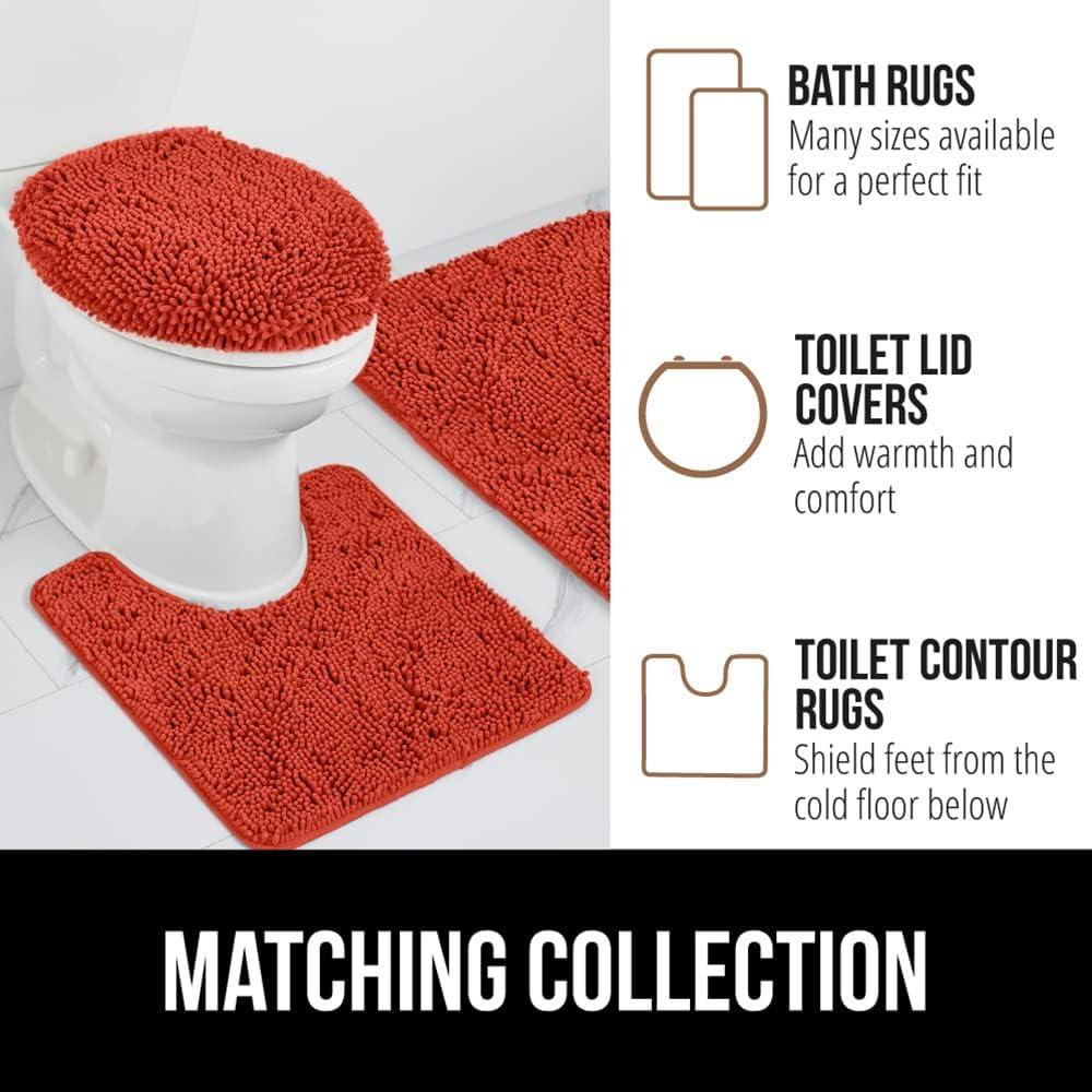 imageGORILLA GRIP Bath Rug Mat 36x24 Thick Absorbent Chenille Quick Dry Microfiber Mats Rubber Backing Washable Shower Floor Rugs Bathmat Runner US Designed Bathroom Home Decor Accessories Gray BeigeSunset Orange