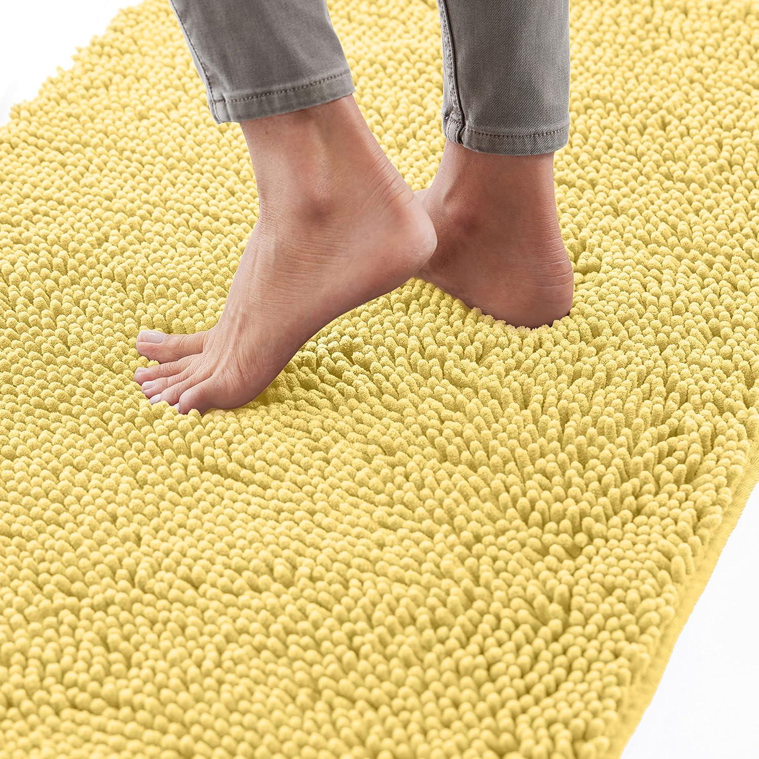 imageGORILLA GRIP Bath Rug Mat 36x24 Thick Absorbent Chenille Quick Dry Microfiber Mats Rubber Backing Washable Shower Floor Rugs Bathmat Runner US Designed Bathroom Home Decor Accessories Gray BeigeYellow