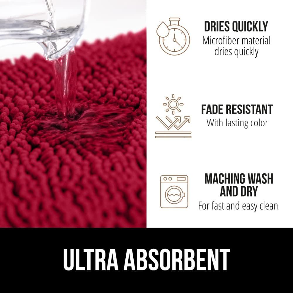 imageGORILLA GRIP Bath Rug Mat 36x24 Thick Absorbent Chenille Quick Dry Microfiber Mats Rubber Backing Washable Shower Floor Rugs Bathmat Runner US Designed Bathroom Home Decor Accessories Gray BeigeRed