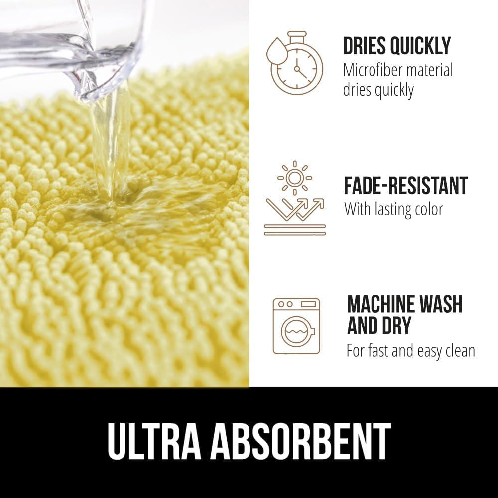 imageGORILLA GRIP Bath Rug Mat 36x24 Thick Absorbent Chenille Quick Dry Microfiber Mats Rubber Backing Washable Shower Floor Rugs Bathmat Runner US Designed Bathroom Home Decor Accessories Gray BeigeYellow