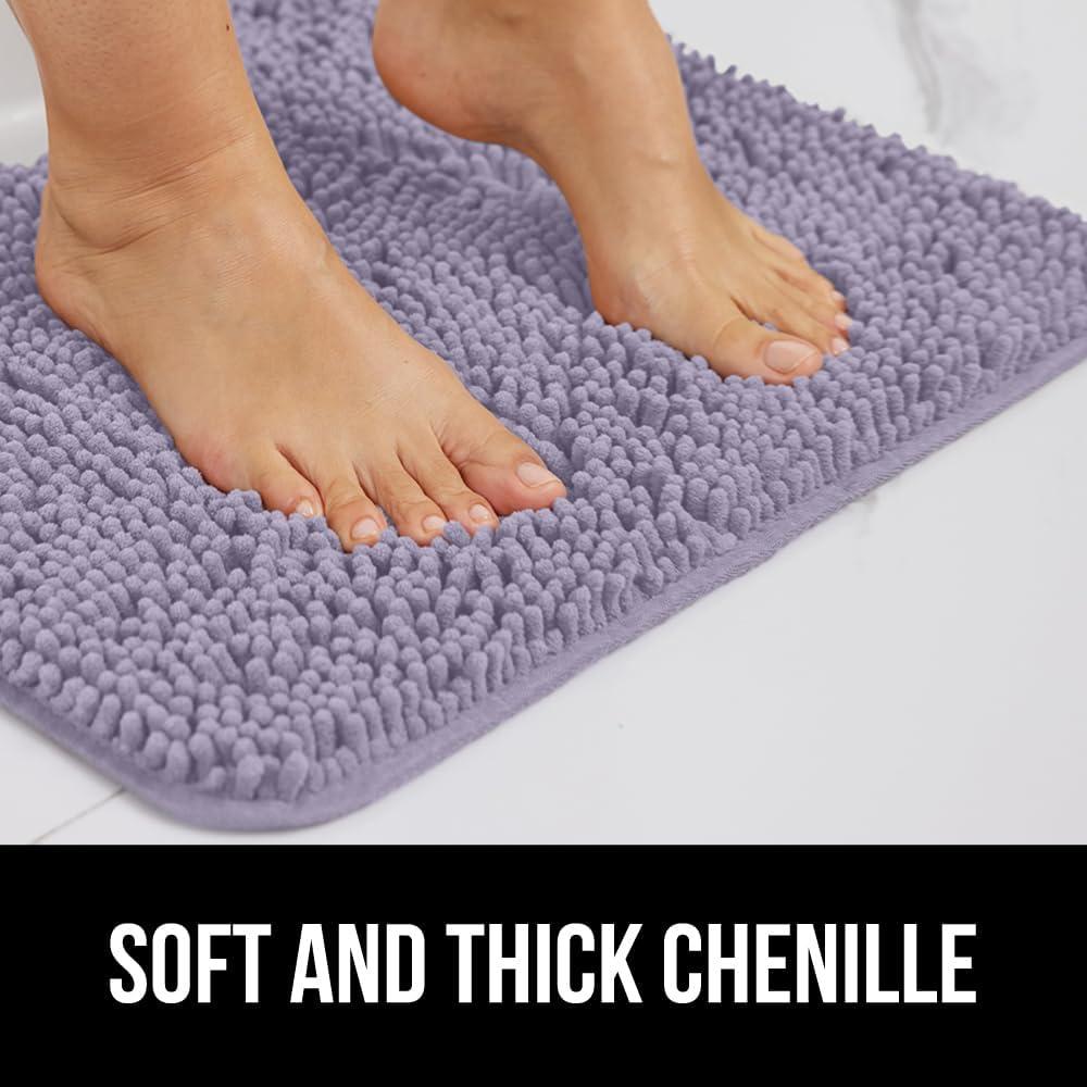 imageGORILLA GRIP Bath Rug Mat 36x24 Thick Absorbent Chenille Quick Dry Microfiber Mats Rubber Backing Washable Shower Floor Rugs Bathmat Runner US Designed Bathroom Home Decor Accessories Gray BeigeLight Purple