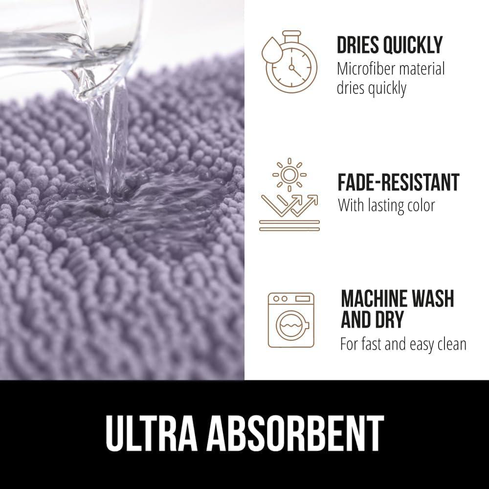 imageGORILLA GRIP Bath Rug Mat 36x24 Thick Absorbent Chenille Quick Dry Microfiber Mats Rubber Backing Washable Shower Floor Rugs Bathmat Runner US Designed Bathroom Home Decor Accessories Gray BeigeLight Purple