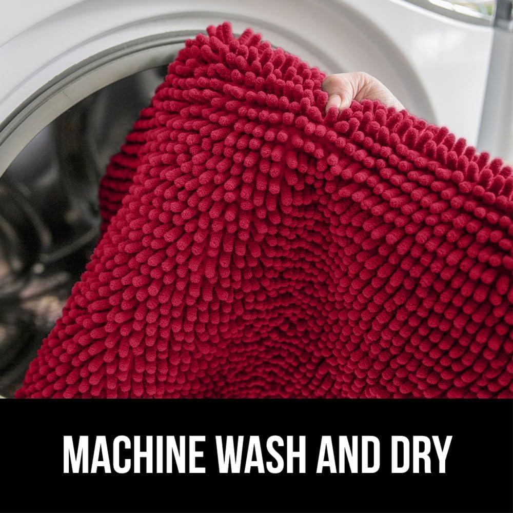 imageGORILLA GRIP Bath Rug Mat 36x24 Thick Absorbent Chenille Quick Dry Microfiber Mats Rubber Backing Washable Shower Floor Rugs Bathmat Runner US Designed Bathroom Home Decor Accessories Gray BeigeRed