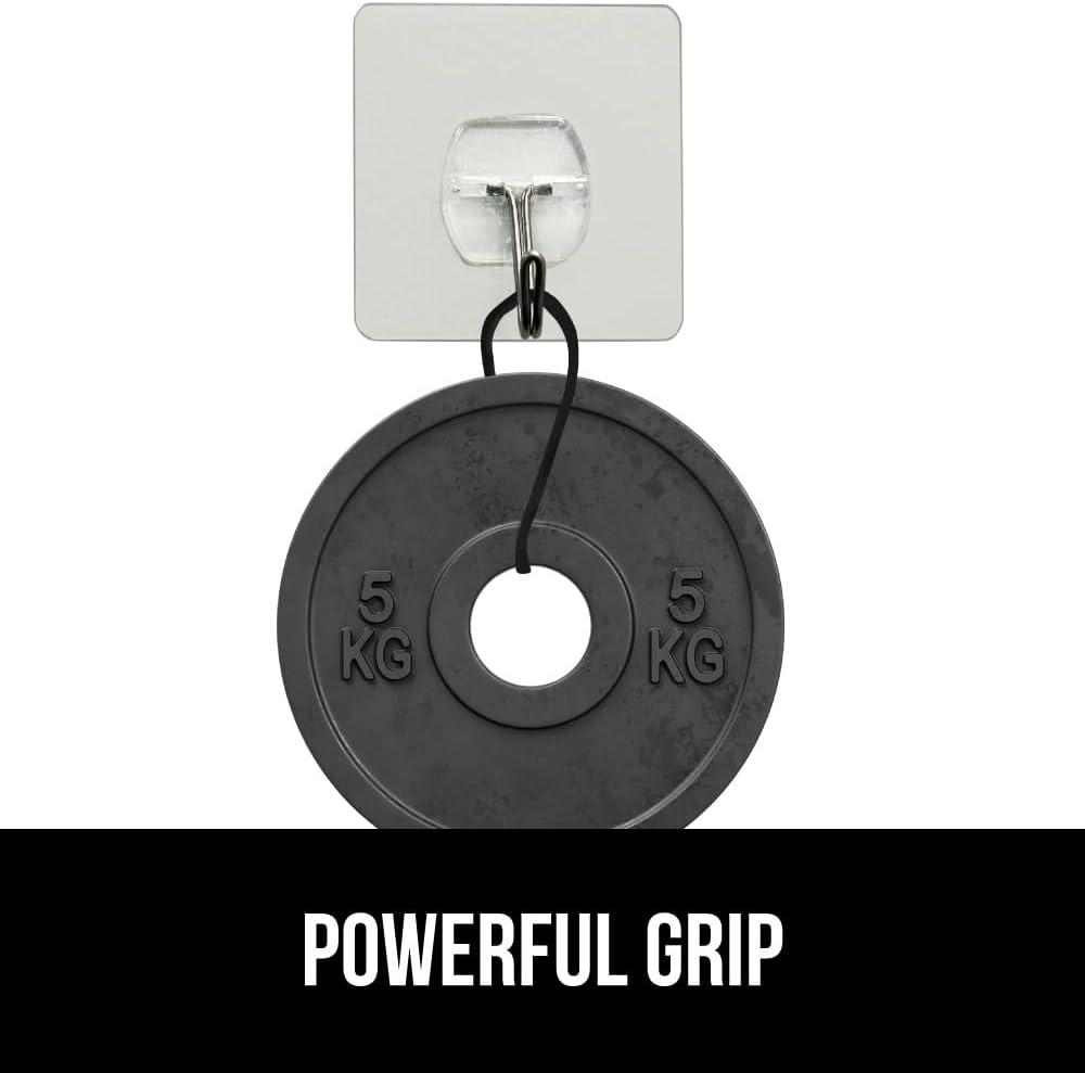 imageGORILLA GRIP Heavy Duty 25lbs Extra Grippy Reusable Wall Hooks for Hanging Easy Install Strong Stick on Removable Hook No Nail Damage MultiSurface Use for Decorations 5 Pack Metal