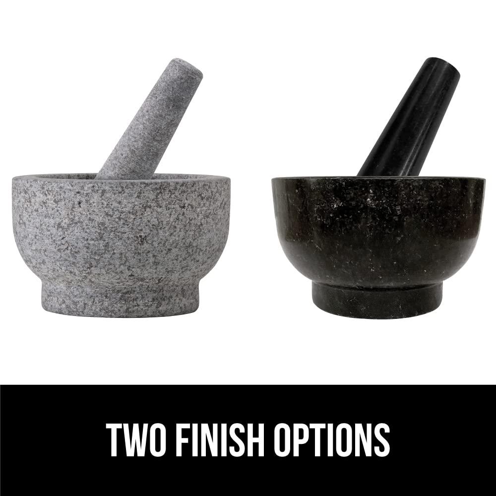 imageGORILLA GRIP Heavy Duty Mortar and Pestle Set with Slip Resistant Base 100 Granite Stone Molcajete Guacamole Bowl Grind Seeds Garlic Herb Kitchen Muddler Christmas Gifts for Chefs 15 Cup GrayUnpolished Gray