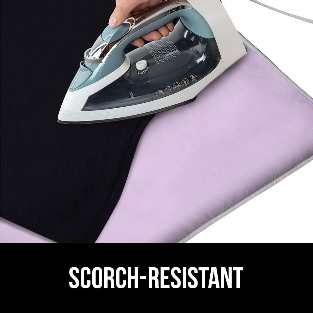 imageGORILLA GRIP The Original Ironing Board Cover and Pad Silicone Coating Thick Scorch Resistant Padding Heavy Duty Iron Covers Standard Boards Hook and Loop Fastener Strap Silver 15x54Light Purple