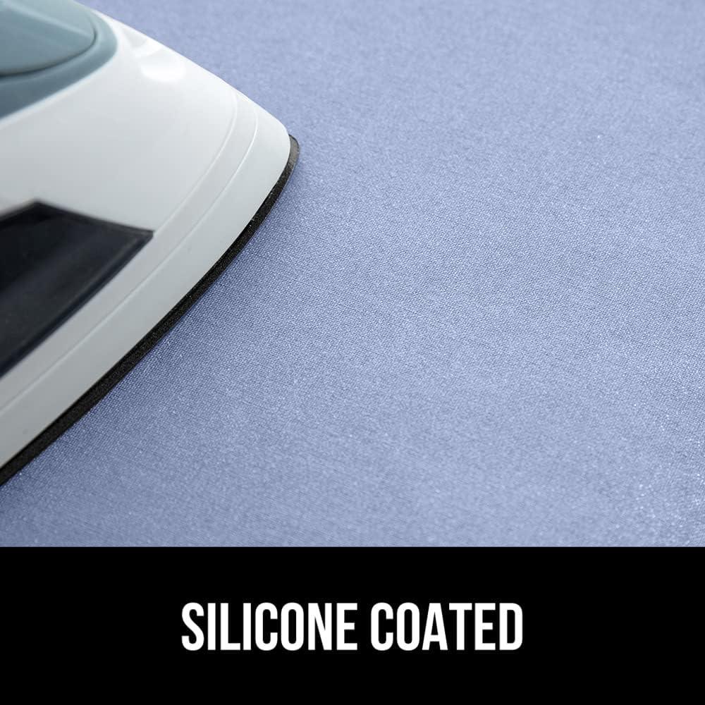 imageGORILLA GRIP The Original Ironing Board Cover and Pad Silicone Coating Thick Scorch Resistant Padding Heavy Duty Iron Covers Standard Boards Hook and Loop Fastener Strap Silver 15x54Blue
