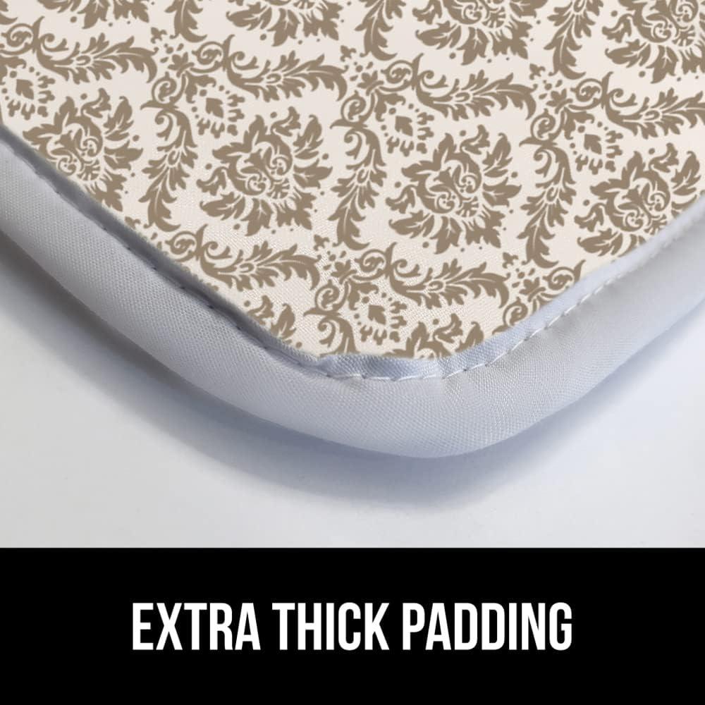 imageGORILLA GRIP The Original Ironing Board Cover and Pad Silicone Coating Thick Scorch Resistant Padding Heavy Duty Iron Covers Standard Boards Hook and Loop Fastener Strap Silver 15x54Damask