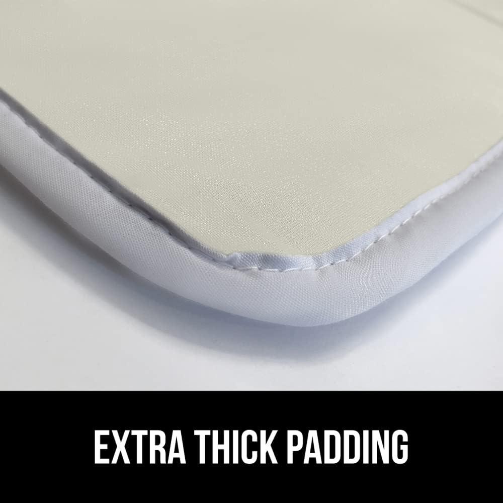 imageGORILLA GRIP The Original Ironing Board Cover and Pad Silicone Coating Thick Scorch Resistant Padding Heavy Duty Iron Covers Standard Boards Hook and Loop Fastener Strap Silver 15x54Linen