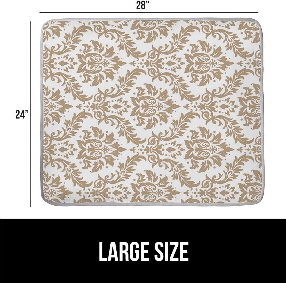 imageGORILLA GRIP The Original Ironing Board Cover and Pad Silicone Coating Thick Scorch Resistant Padding Heavy Duty Iron Covers Standard Boards Hook and Loop Fastener Strap Silver 15x54Damask