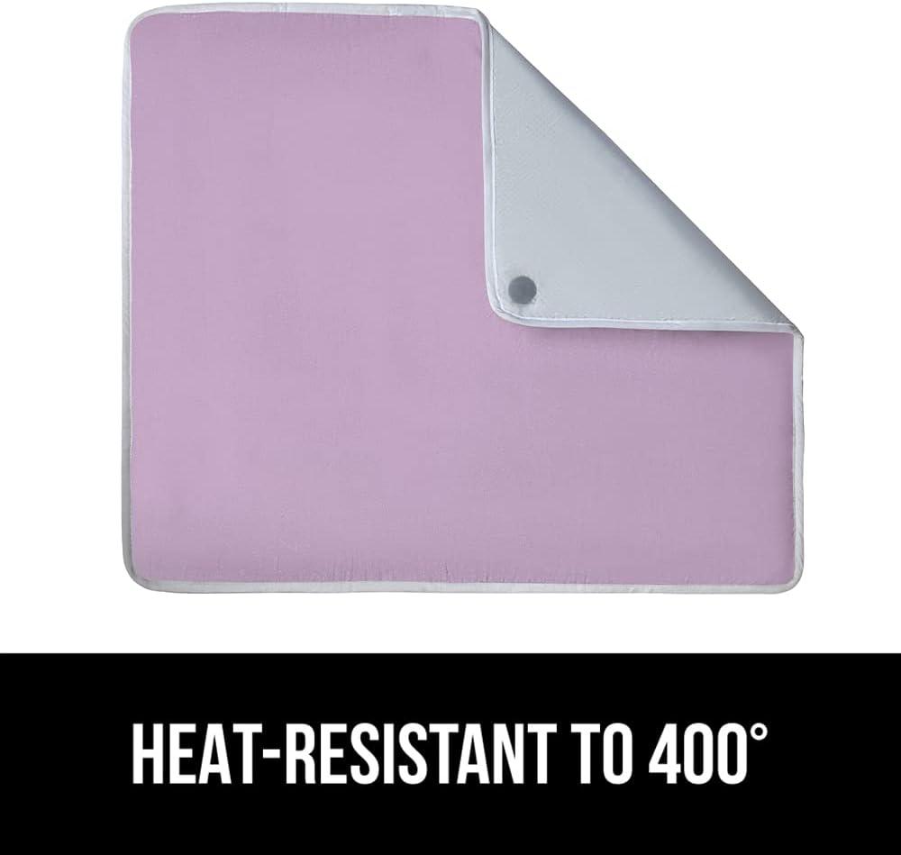 imageGORILLA GRIP The Original Ironing Board Cover and Pad Silicone Coating Thick Scorch Resistant Padding Heavy Duty Iron Covers Standard Boards Hook and Loop Fastener Strap Silver 15x54Light Purple