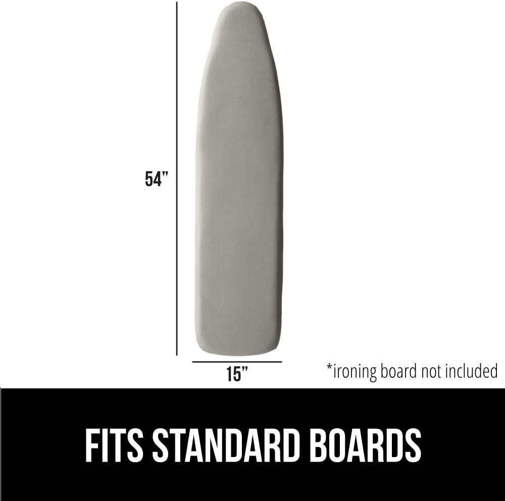 imageGORILLA GRIP The Original Ironing Board Cover and Pad Silicone Coating Thick Scorch Resistant Padding Heavy Duty Iron Covers Standard Boards Hook and Loop Fastener Strap Silver 15x54Gray Silver