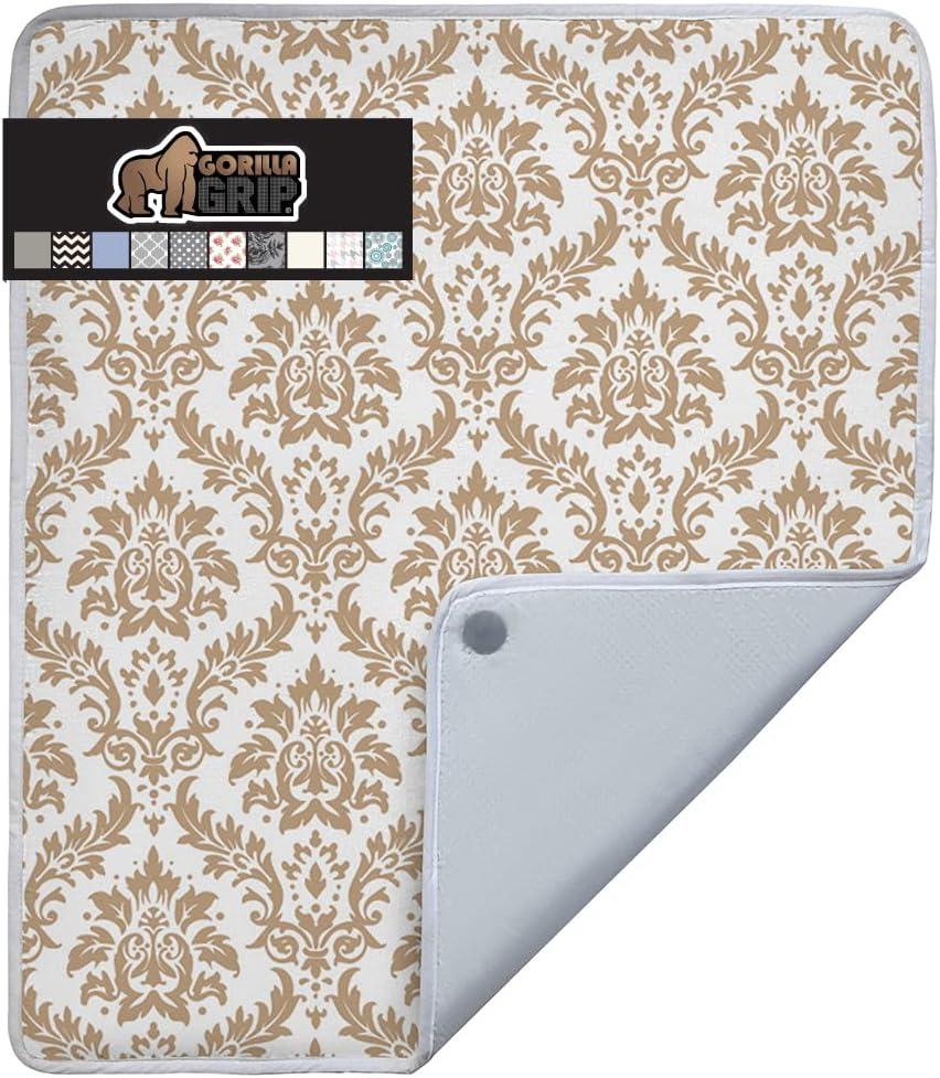imageGORILLA GRIP The Original Ironing Board Cover and Pad Silicone Coating Thick Scorch Resistant Padding Heavy Duty Iron Covers Standard Boards Hook and Loop Fastener Strap Silver 15x54Damask