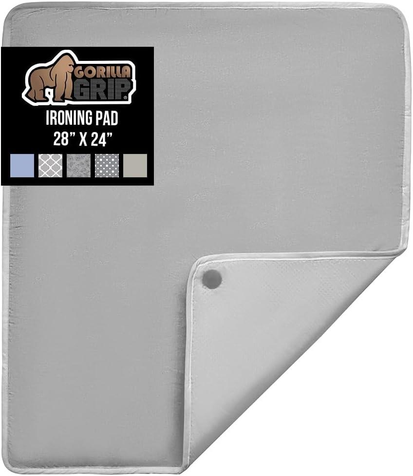 imageGORILLA GRIP The Original Ironing Board Cover and Pad Silicone Coating Thick Scorch Resistant Padding Heavy Duty Iron Covers Standard Boards Hook and Loop Fastener Strap Silver 15x54Silver