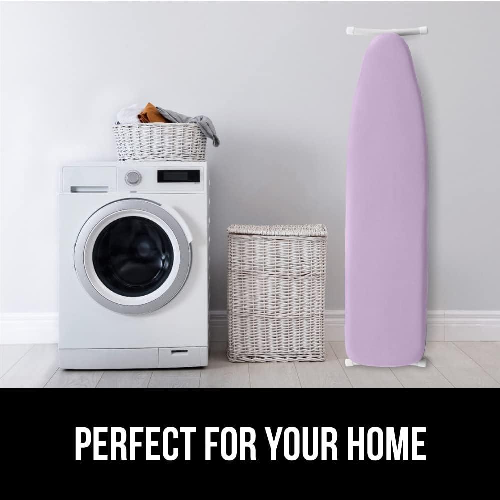 imageGORILLA GRIP The Original Ironing Board Cover and Pad Silicone Coating Thick Scorch Resistant Padding Heavy Duty Iron Covers Standard Boards Hook and Loop Fastener Strap Silver 15x54Light Purple