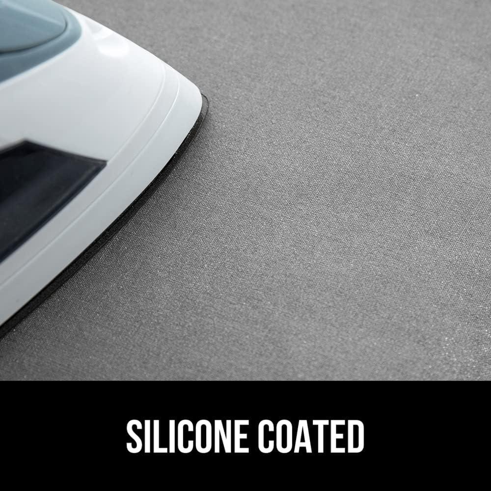 imageGORILLA GRIP The Original Ironing Board Cover and Pad Silicone Coating Thick Scorch Resistant Padding Heavy Duty Iron Covers Standard Boards Hook and Loop Fastener Strap Silver 15x54Silver