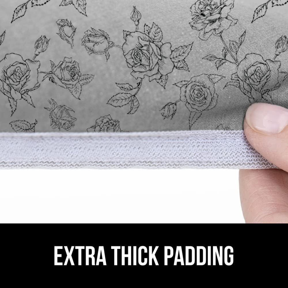 imageGORILLA GRIP The Original Ironing Board Cover and Pad Silicone Coating Thick Scorch Resistant Padding Heavy Duty Iron Covers Standard Boards Hook and Loop Fastener Strap Silver 15x54Gray Floral