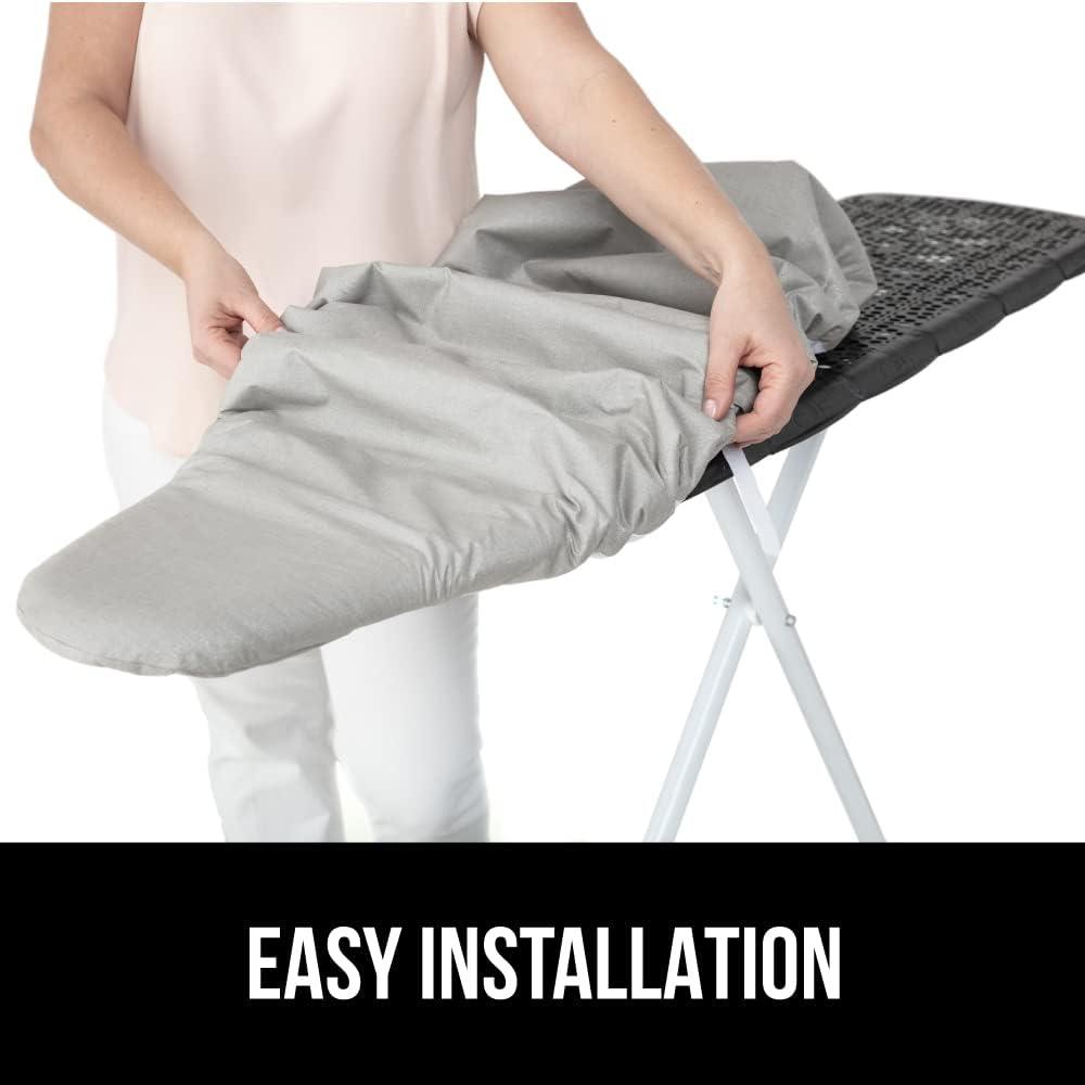 imageGORILLA GRIP The Original Ironing Board Cover and Pad Silicone Coating Thick Scorch Resistant Padding Heavy Duty Iron Covers Standard Boards Hook and Loop Fastener Strap Silver 15x54Gray Silver
