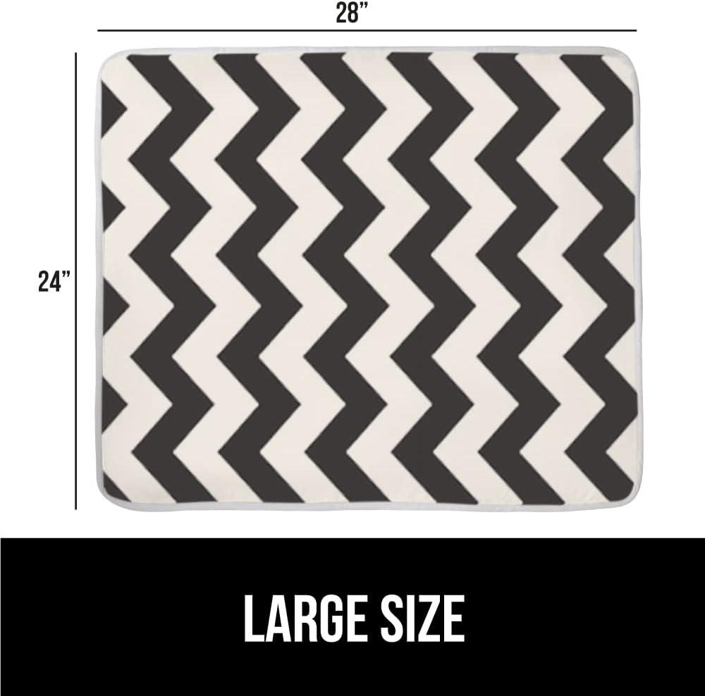 imageGORILLA GRIP The Original Ironing Board Cover and Pad Silicone Coating Thick Scorch Resistant Padding Heavy Duty Iron Covers Standard Boards Hook and Loop Fastener Strap Silver 15x54Chevron BlackLinen