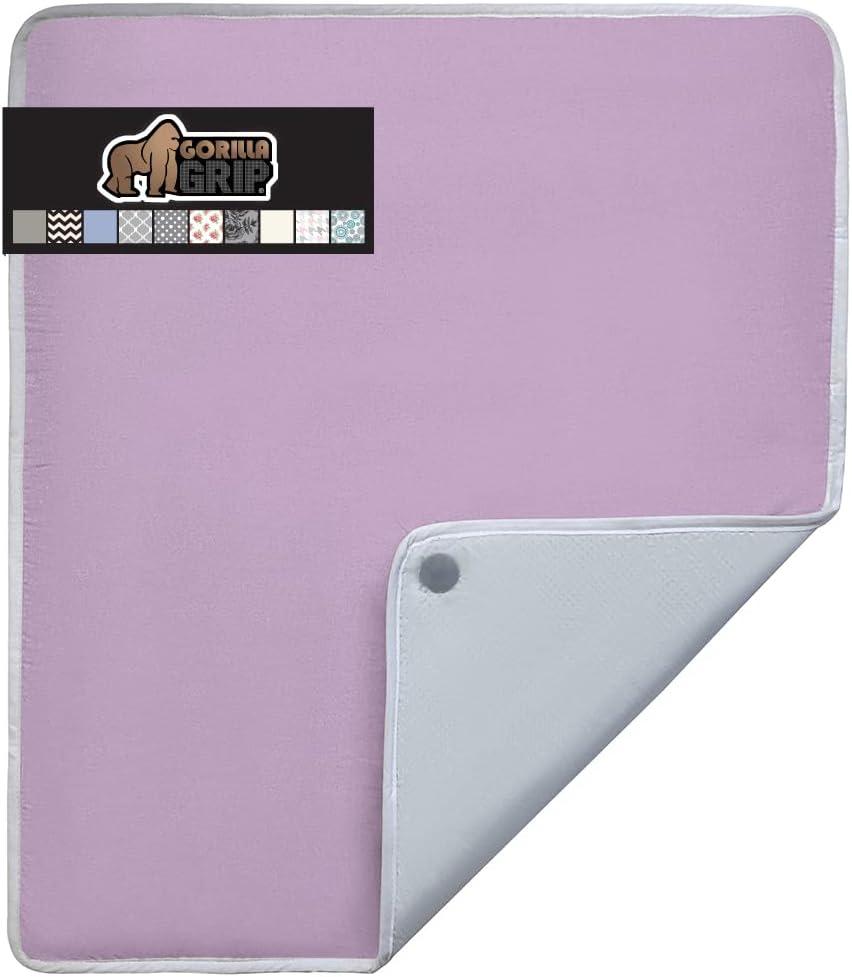imageGORILLA GRIP The Original Ironing Board Cover and Pad Silicone Coating Thick Scorch Resistant Padding Heavy Duty Iron Covers Standard Boards Hook and Loop Fastener Strap Silver 15x54Light Purple