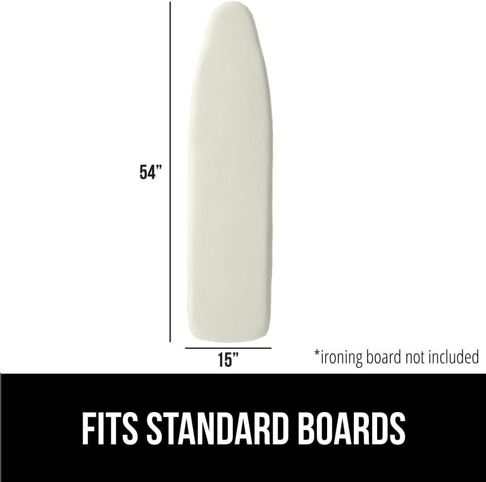 imageGORILLA GRIP The Original Ironing Board Cover and Pad Silicone Coating Thick Scorch Resistant Padding Heavy Duty Iron Covers Standard Boards Hook and Loop Fastener Strap Silver 15x54Linen