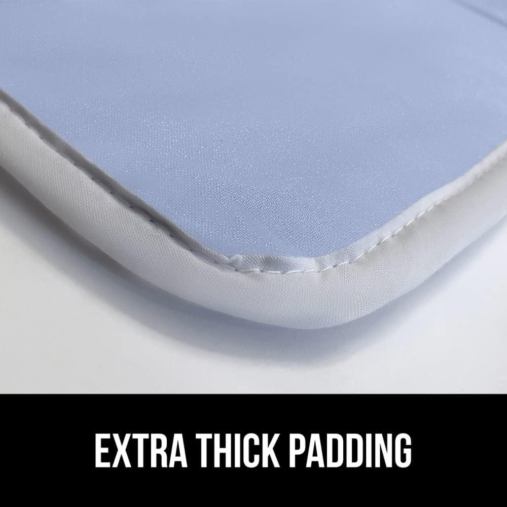 imageGORILLA GRIP The Original Ironing Board Cover and Pad Silicone Coating Thick Scorch Resistant Padding Heavy Duty Iron Covers Standard Boards Hook and Loop Fastener Strap Silver 15x54Blue