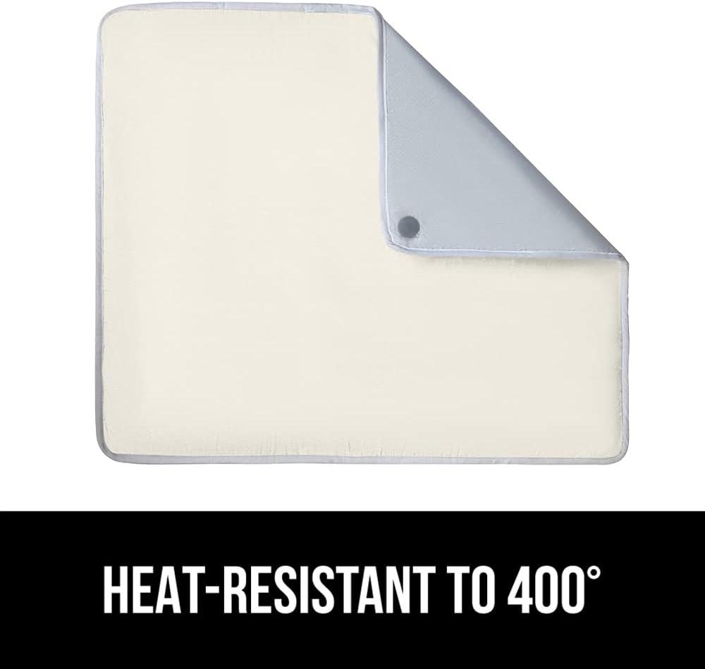 imageGORILLA GRIP The Original Ironing Board Cover and Pad Silicone Coating Thick Scorch Resistant Padding Heavy Duty Iron Covers Standard Boards Hook and Loop Fastener Strap Silver 15x54Linen