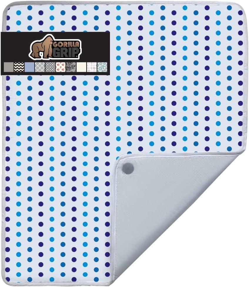 imageGORILLA GRIP The Original Ironing Board Cover and Pad Silicone Coating Thick Scorch Resistant Padding Heavy Duty Iron Covers Standard Boards Hook and Loop Fastener Strap Silver 15x54Blue Dots