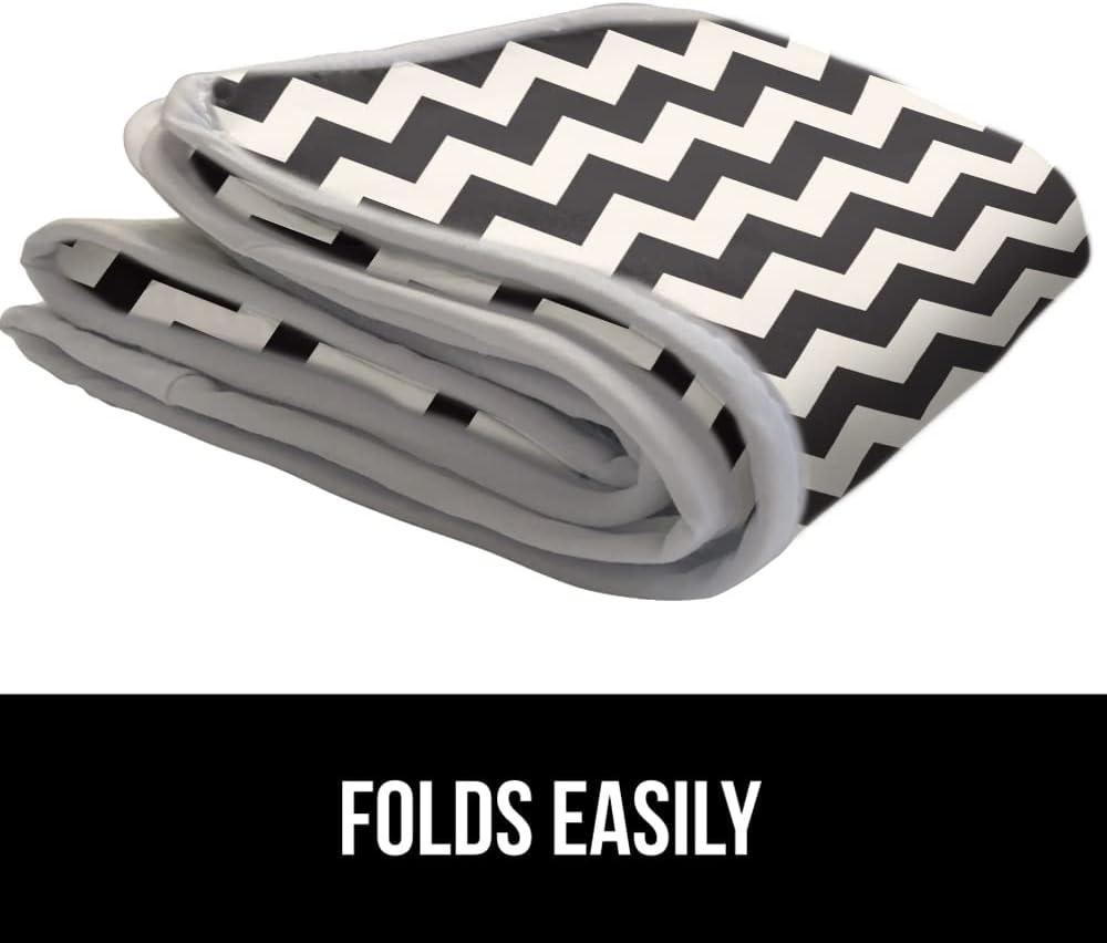 imageGORILLA GRIP The Original Ironing Board Cover and Pad Silicone Coating Thick Scorch Resistant Padding Heavy Duty Iron Covers Standard Boards Hook and Loop Fastener Strap Silver 15x54Chevron BlackLinen