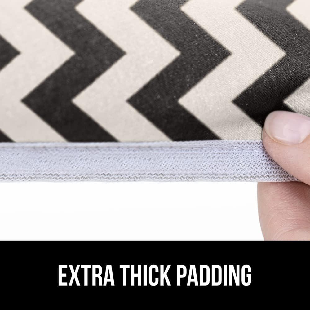 imageGORILLA GRIP The Original Ironing Board Cover and Pad Silicone Coating Thick Scorch Resistant Padding Heavy Duty Iron Covers Standard Boards Hook and Loop Fastener Strap Silver 15x54Chevron BlackLinen