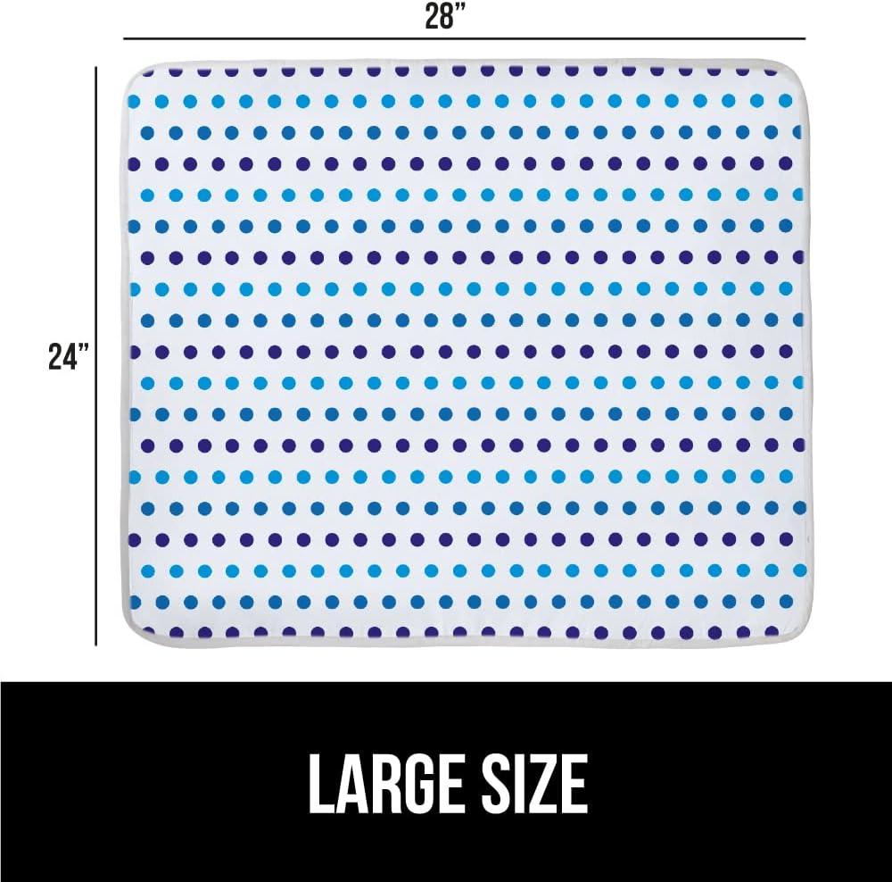 imageGORILLA GRIP The Original Ironing Board Cover and Pad Silicone Coating Thick Scorch Resistant Padding Heavy Duty Iron Covers Standard Boards Hook and Loop Fastener Strap Silver 15x54Blue Dots