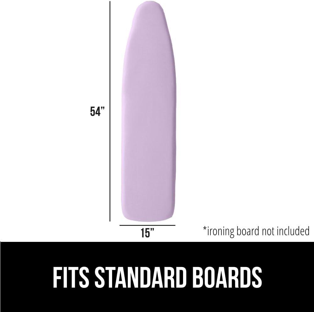 imageGORILLA GRIP The Original Ironing Board Cover and Pad Silicone Coating Thick Scorch Resistant Padding Heavy Duty Iron Covers Standard Boards Hook and Loop Fastener Strap Silver 15x54Light Purple
