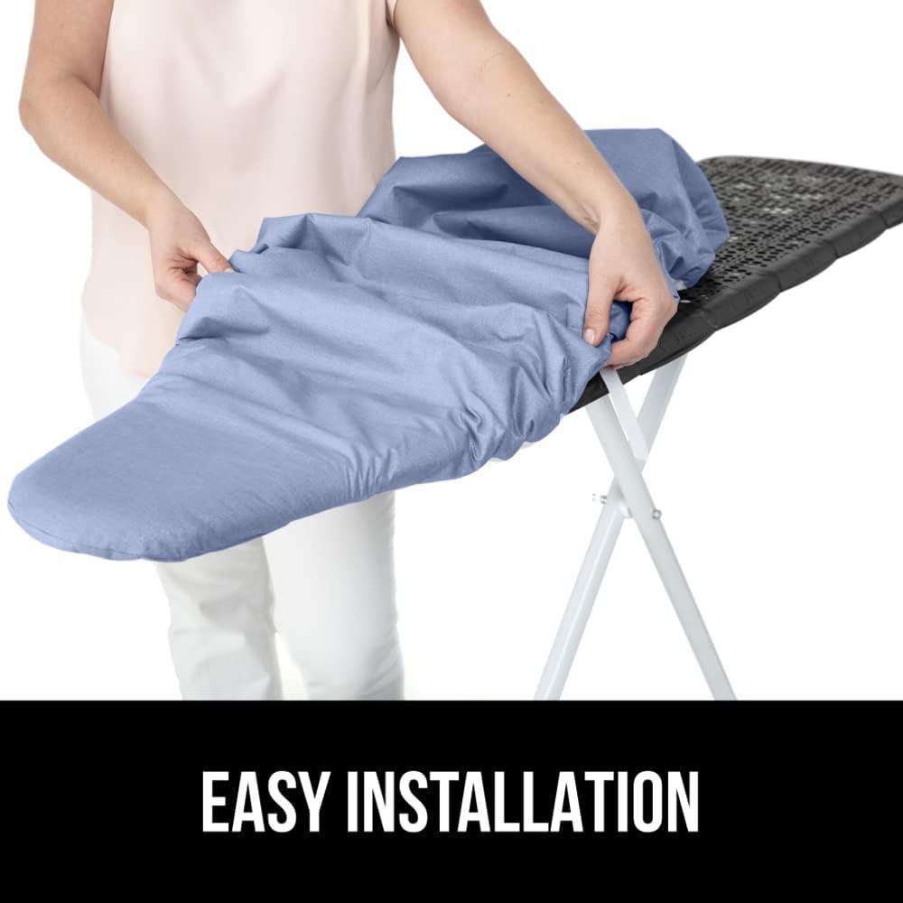 imageGORILLA GRIP The Original Ironing Board Cover and Pad Silicone Coating Thick Scorch Resistant Padding Heavy Duty Iron Covers Standard Boards Hook and Loop Fastener Strap Silver 15x54Blue