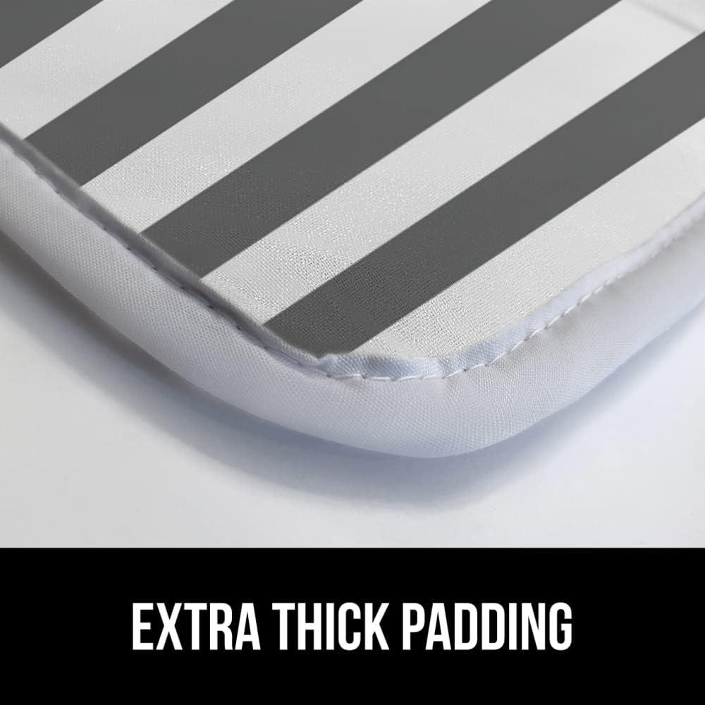 imageGORILLA GRIP The Original Ironing Board Cover and Pad Silicone Coating Thick Scorch Resistant Padding Heavy Duty Iron Covers Standard Boards Hook and Loop Fastener Strap Silver 15x54Striped WhiteGray