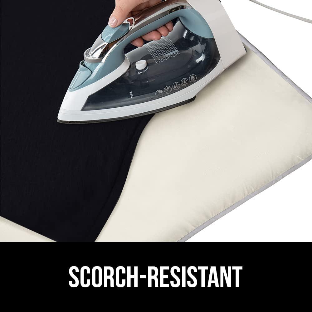 imageGORILLA GRIP The Original Ironing Board Cover and Pad Silicone Coating Thick Scorch Resistant Padding Heavy Duty Iron Covers Standard Boards Hook and Loop Fastener Strap Silver 15x54Linen