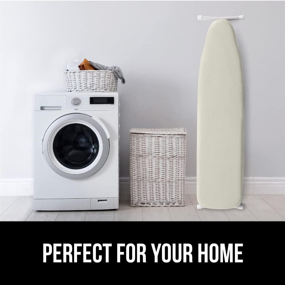 imageGORILLA GRIP The Original Ironing Board Cover and Pad Silicone Coating Thick Scorch Resistant Padding Heavy Duty Iron Covers Standard Boards Hook and Loop Fastener Strap Silver 15x54Linen