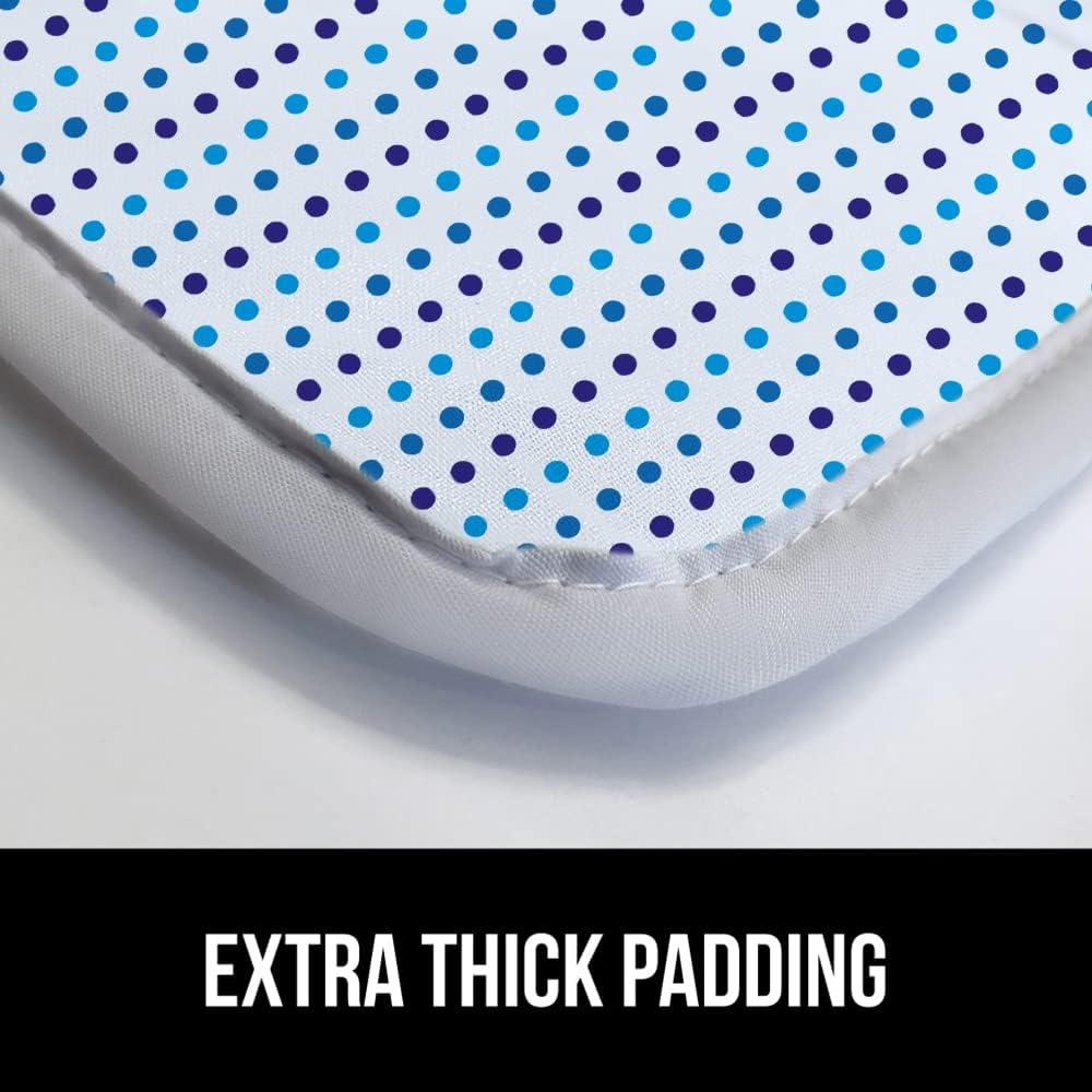 imageGORILLA GRIP The Original Ironing Board Cover and Pad Silicone Coating Thick Scorch Resistant Padding Heavy Duty Iron Covers Standard Boards Hook and Loop Fastener Strap Silver 15x54Blue Dots