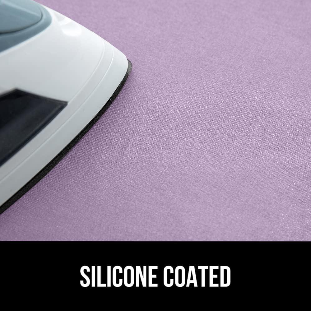 imageGORILLA GRIP The Original Ironing Board Cover and Pad Silicone Coating Thick Scorch Resistant Padding Heavy Duty Iron Covers Standard Boards Hook and Loop Fastener Strap Silver 15x54Light Purple