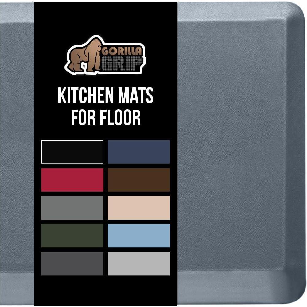 imageGORILLA GRIP Comfortable Cushioned Kitchen Mats for Floor Waterproof and Stain Resistant Soft Top 34 Inch Thick Ergonomic Standing Desk Anti Fatigue Mat Foam Supports Ankles and Feet 20x32 GreyCharcoal