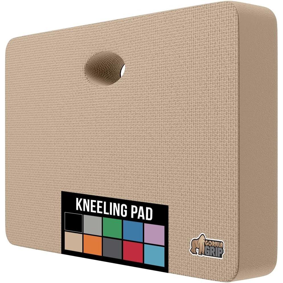 imageGORILLA GRIP Extra Thick Patent Pending Soft Foam Kneeling Pad Supportive Large Cushion Knee Pads for Gardening Baby Bath Time Dirt and Water Resistant Workout and Garden Supplies 175x11 BlackBeige