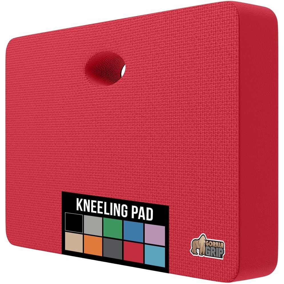 imageGORILLA GRIP Extra Thick Patent Pending Soft Foam Kneeling Pad Supportive Large Cushion Knee Pads for Gardening Baby Bath Time Dirt and Water Resistant Workout and Garden Supplies 175x11 BlackRed