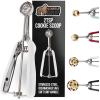 GORILLA GRIP BPA-Free Stainless Steel Cookie Scoop, 2 TBSP Scooper #40, Soft Grip Handle, Easy Food Release, Create Even Portion Sizes, Multipurpose Kitchen Melon Baller, Meatball Spring Scoops, Black(White)