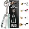 GORILLA GRIP BPA-Free Stainless Steel Cookie Scoop, 2 TBSP Scooper #40, Soft Grip Handle, Easy Food Release, Create Even Portion Sizes, Multipurpose Kitchen Melon Baller, Meatball Spring Scoops, Black(Mint)
