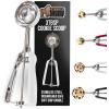 GORILLA GRIP BPA-Free Stainless Steel Cookie Scoop, 2 TBSP Scooper #40, Soft Grip Handle, Easy Food Release, Create Even Portion Sizes, Multipurpose Kitchen Melon Baller, Meatball Spring Scoops, Black(White)