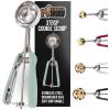 GORILLA GRIP BPA-Free Stainless Steel Cookie Scoop, 2 TBSP Scooper #40, Soft Grip Handle, Easy Food Release, Create Even Portion Sizes, Multipurpose Kitchen Melon Baller, Meatball Spring Scoops, Black(Mint)